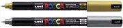 POSCA Uni-Ball Uniball PC-1MR Ultra Fine Marker Pens GOLD & SILVER PACK of 2