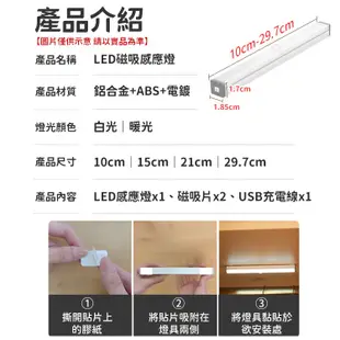 磁吸感應燈 LED感應燈 走廊燈 櫥櫃燈 氛圍燈 展示燈 床頭燈 人體 LED 燈條 暖光 白光 小夜燈 感應燈