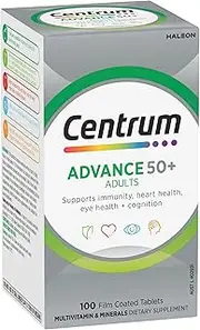 Centrum Advance 50+, Multivitamin with Vitamins & Minerals to Support Vitality, Immunity, Heart Health & Eye Health, 100 Tablets