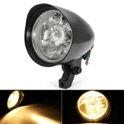 Bullet Tri Bar 4.7inch Headlight For Harley Sportster Dyna Softail Chopper FXST 1090 CHROME