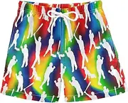 [RPLIFE] Swimming Trunks for Kids, Anti Chafe Swim Trunks for Boys 2 T, Baseball Players Poses