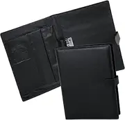 Shuban Black PU Leather Professional Multipurpose File Folder, Conference Folder Portfolio Organizer for Document Filing - Pen - Business Card Holder - Notepad