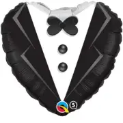 18" Tuxedo Heart Shape Foil Balloon - Wedding - Anniversary - Qualatex