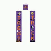 3Pcs/Set Trick or Treat Printing Door Curtain Porch Sign Halloween Decoration blue