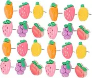 ARTIBETTER 30pcs Cute Vegetable and Fruit Push Pins for Bulletin Board Decorative Thumb Tacks for Cork Board Easy Installation Wall Hanging Office and Home Supplies