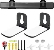 [FunWorth] Universal Soundbar Wall Mount Bracket Kit, Sound Bar Mounting Under TV, Heavy Duty Steel Shelf Compatible with Samsung, Sony, Bose, Sonos, JBL (Anti-Slip Pads, Full Hardware Kit, Screwdriver)