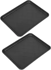 SHINEOFI 2pcs Pet Food Mat Tray Boot Tray Indoors Boot Scraper Potting Indoor Sundries Shoe Pads Garden Shoe Organizer Pad Black Pp