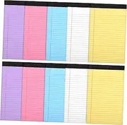 CANIGHT Note Taking Memo Pads 10 Pack Wide Ruled Colored Writing Pads for Office