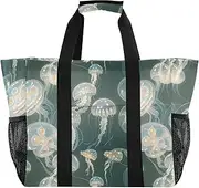 [sanluoli] Tote Collapsable Beach Totes Bags Sandproof Canvas Laundry Bag Travel, Hyalophora Albus, 1 size