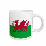3dRose Flag of Wales - Welsh red dragon on white and green - Y Ddraig Goch UK Un