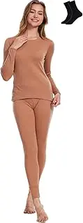 MERINNOVATION Merino Wool Base Layer Set for Women 100% Merino Wool Thermal Underwear Set