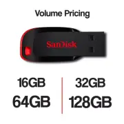 SanDisk Cruzer Blade Flash Drive 8GB 16GB 32GB 64GB USB 2.0 Thumb Memory Stick