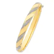 9kt Yellow Gold Silver Infused Stardust Bangle