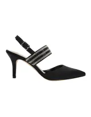 [NINA] Treena Black Luster Satin Pump