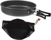 SUPVOX Multi-Purpose Portable Frying Pan Camping Breakfast Metal Pan Heat Conduction Non-Stick Surface