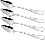 PLAFOPE Baby Grapefruit Fruit Puree Spoon 4pcs Stainless Steel Scraping Spoons Gentle Rounded Tips for Easy Feeding
