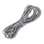 Flat Leather Cord, 5.5 Yard 3mm Leather String Strips for DIY Crafts Grey