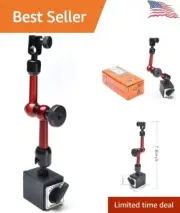 Adjustable Magnetic Base Holder - Red, for Dial Indicator, 3-Joint Design