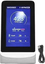 CO2 Monitor, Carbon Dioxide Detector and Air Quality Meter with WiFi 3-in-1 Sensor for CO2 Humidity Temperature Monitoring