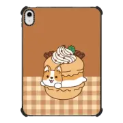 iPad 10.9-inch (10th gen) iPad Impact Case Cute Corgi in the Coffee Macaron with Chocolate Bar - Kawaii Puppy Dog with Sweet Dessert Foods