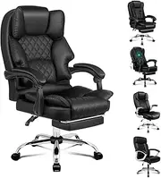 [ALFORDSON] Gaming Executive Computer Racer Swivel Chair with 150°Recline, Office Chair with Footrest and Adjustable Height, Ergonomic Leather Chair with Lumber Support,180kg Capacity