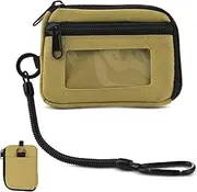 Coin Pouch with Spring Rope Small Coin Purse Professional EDC Pouch with Carabiner Accessories Case for Military Gear Bags Little Change Wallet
