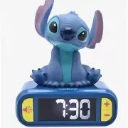 LumiStitch Nightlight Alarm Clock with Sounds and Melodies, LCD Backlit Screen,