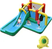 HONEY JOY Inflatable Water Slide, 6-in-1 Kids Water Slide Jumping Bounce Hous...
