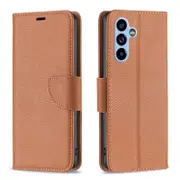 For Samsung Galaxy A54 5G Case, Lychee Texture PU Leather, Brown