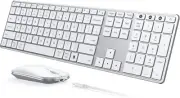Wireless Keyboard and Mouse Combo - seenda Full Size Slim RECHARGEABLE Wireless