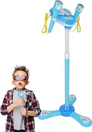 Microphone Toys with Stand, Standing Microphone Toy, Kids Microphone Stand, Generic Children's Microphone with Stand, Karaoke Machine Microphone for Kids, Educational Microphone Stand Playset