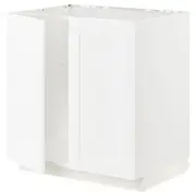 METOD base cabinet for sink + 2 doors, white Enköping/white wood effect, 80x60x80 cm