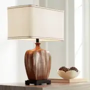 Julius Modern Table Lamp 27" Tall Copper Drip Ceramic for Bedroom Living Room