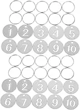 SHINEOFI 2 Sets Stainless Steel Number Tags: Round Numbered 1-10 Key Tags Labeling Metal Keychain for Organized Management - Used for Parking Lots, Warehouses