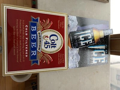 Colt 45 Premium Beer sign & Colt 45 Ice Sign NOS