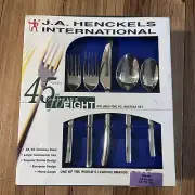NOS 50 Pc Service For 8 J.A. Henckels OPUS SATIN Stainless Zwilling + Hostess Se