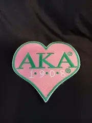 Alpha Kappa Alpha Heart Shaped Iron-on Patch
