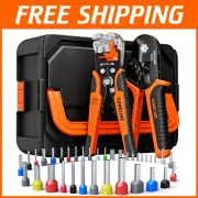 Professional Wire Crimping Kit: 36 Ferrule Sizes, Ergonomic Stripper Included
