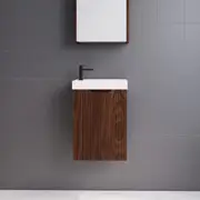 450*250*553mm Vienna Brown Oak Wall Hung Mini Vanity For Small Bathroom