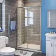 2 Panel Sliding Shower Screen Enclosure Door, 1100mm