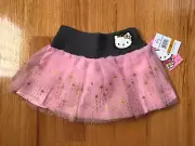 New With Tags Hello Kitty Toddler Girls Sparkly Pink/Grey Skirt: 3T