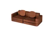 Playpals 12PCS Modular Kids Play Sofa Couch Inspiring Child Creativity Brown