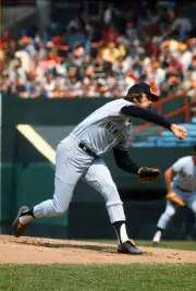 Pat Dobson New York Yankees pitches v the Baltimore Orioles at a - 1974 Photo