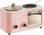 4-In-1 Multifunctional Breakfast Machine with Oven, Breakfast Machine, Frying Pan, Steamer, Noodle Cooking, 1200W, Oven Capacity 5L, 0-60 Minutes Timer Knob, Suitable for Small Kitchens
