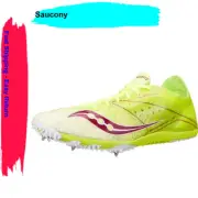 Saucony Endorphin LD4 Women's Running Spikes Shoe Citron/White/PInk, Size 10 M