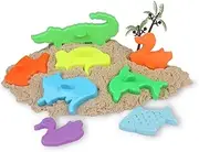ORFOFE 12Pcs Sand Play Set with Animal Geometric Molds Creative Beach for Stimulate Imagination Fine Motor Skills for Indoor Outdoor Fun