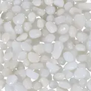 Glass Stones 453g/1 lbs Glass Pebbles Marbles Beads Gem Stones(5-9 MM White)