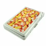 Candy Corn Em1 Cigarette Case with Built in Lighter Metal Wallet