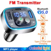 Car Bluetooth FM Transmitter 30W PD + QC3.0 Fast Charger Radio Adapter HandsFree