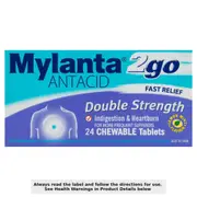 Mylanta 2Go Antacid Double Strength 24 Chewable Tablets